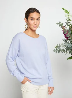 Montagut Pulls-Pull col rond en cachemire light - Soraya 04-Bleu clair