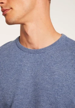 Montagut Pulls-Pull col rond en cachemire - Evain 06-Bleu moyen