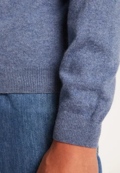 Montagut Pulls-Pull col rond en cachemire - Evain 06-Bleu moyen