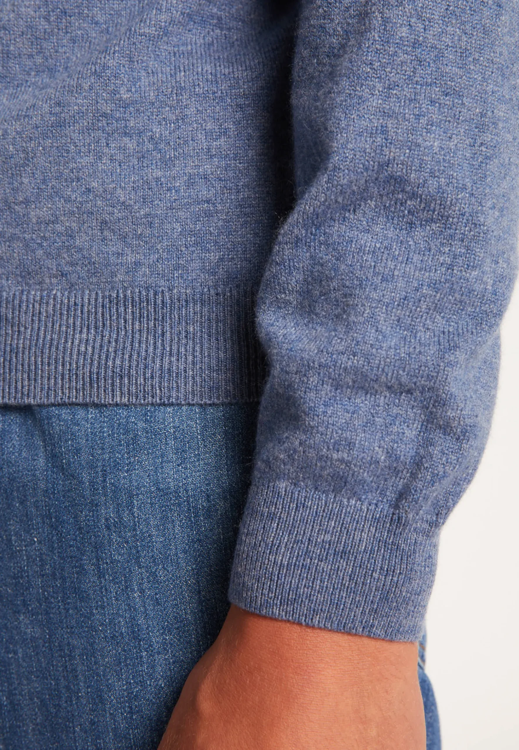 Montagut Pulls-Pull col rond en cachemire - Evain 06-Bleu moyen