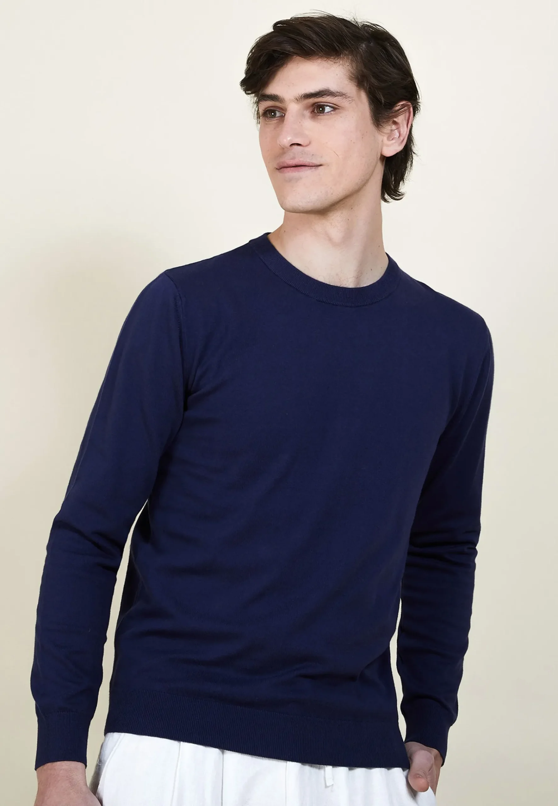 Montagut Pulls-Pull col rond en coton - Balboa 05-Bleu marine