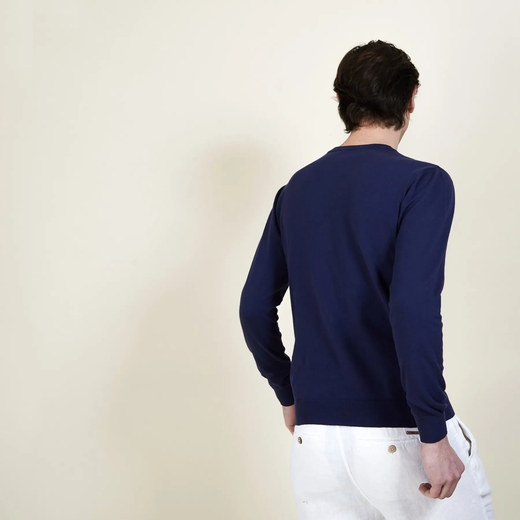 Montagut Pulls-Pull col rond en coton - Balboa 05-Bleu marine