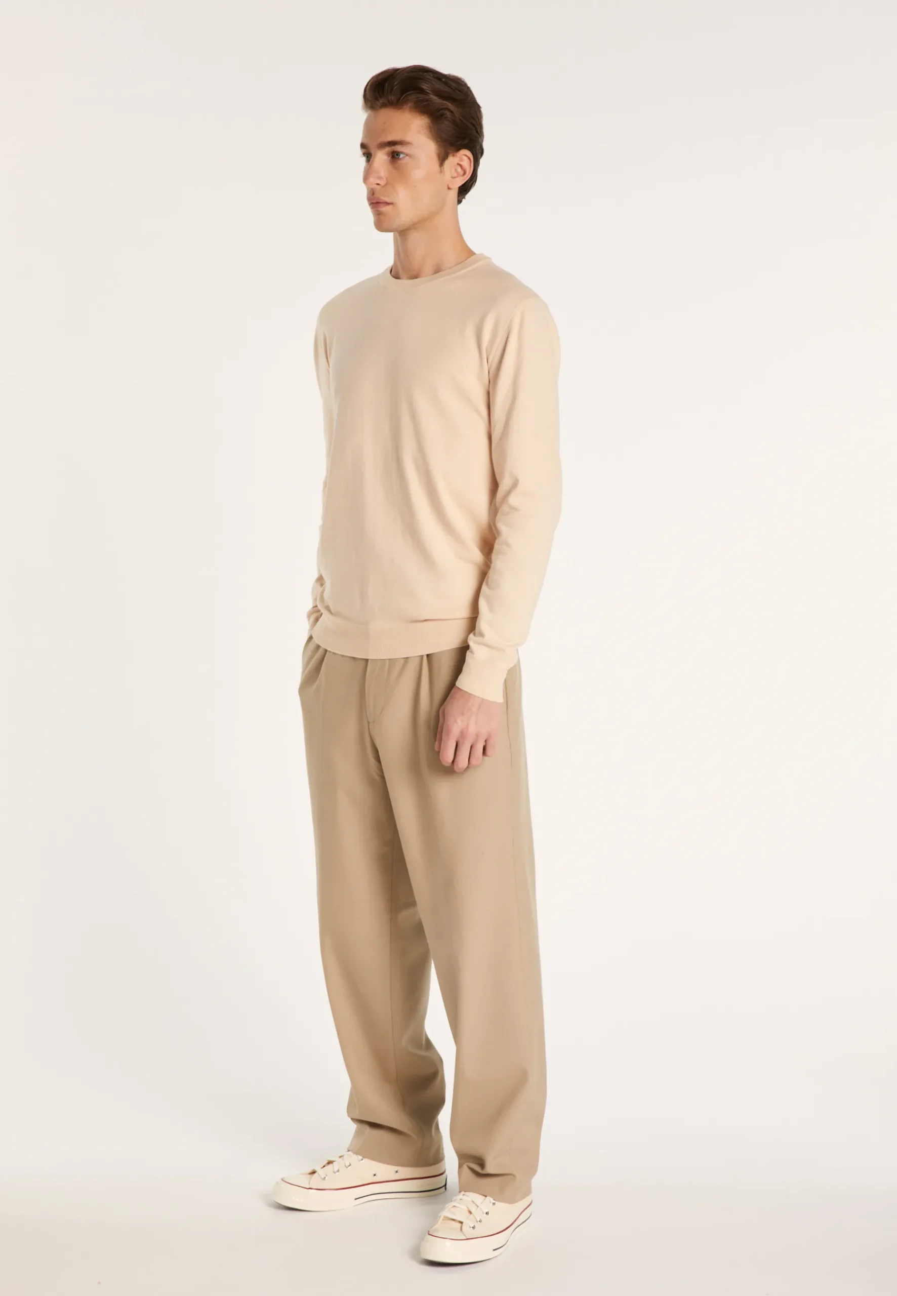 Montagut Pulls-Pull col rond en coton - Balboa 12-Beige clair
