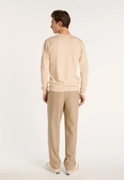 Montagut Pulls-Pull col rond en coton - Balboa 12-Beige clair