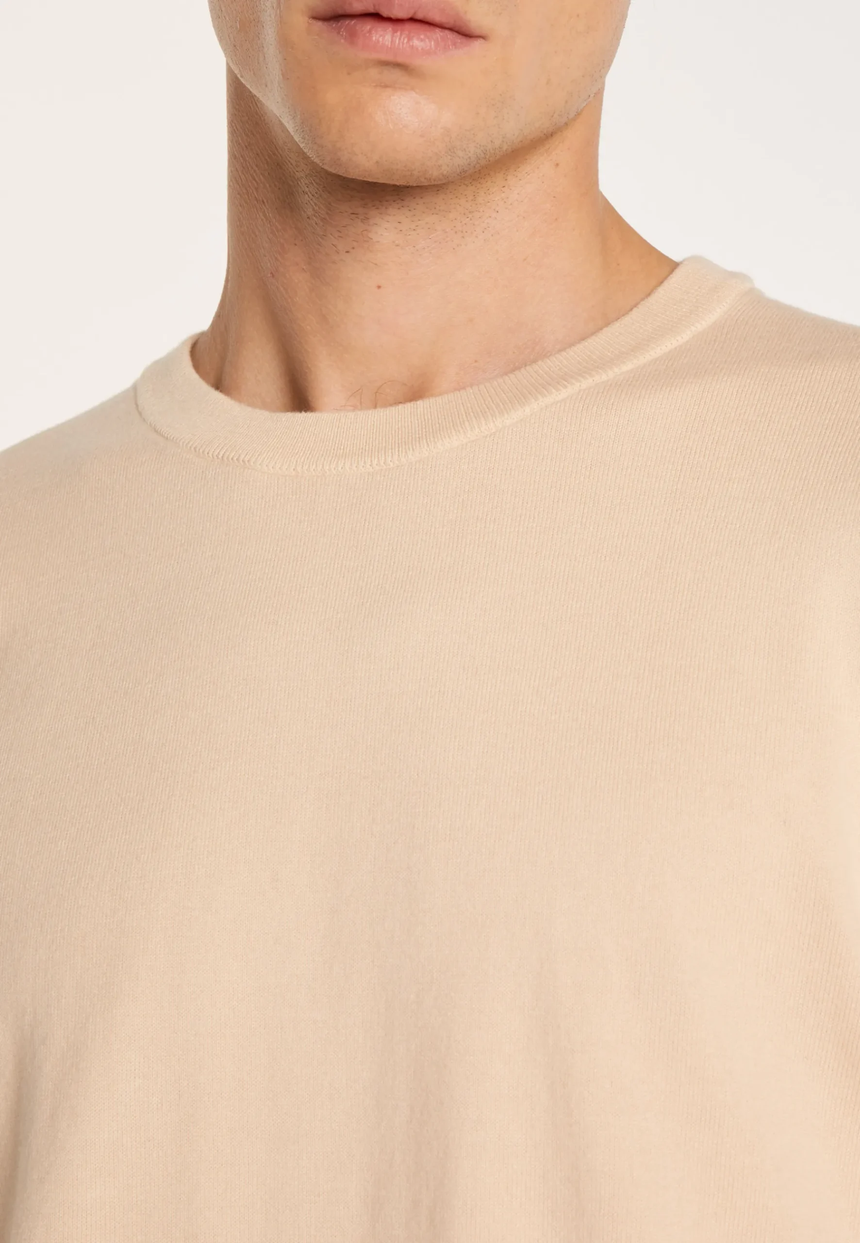 Montagut Pulls-Pull col rond en coton - Balboa 12-Beige clair