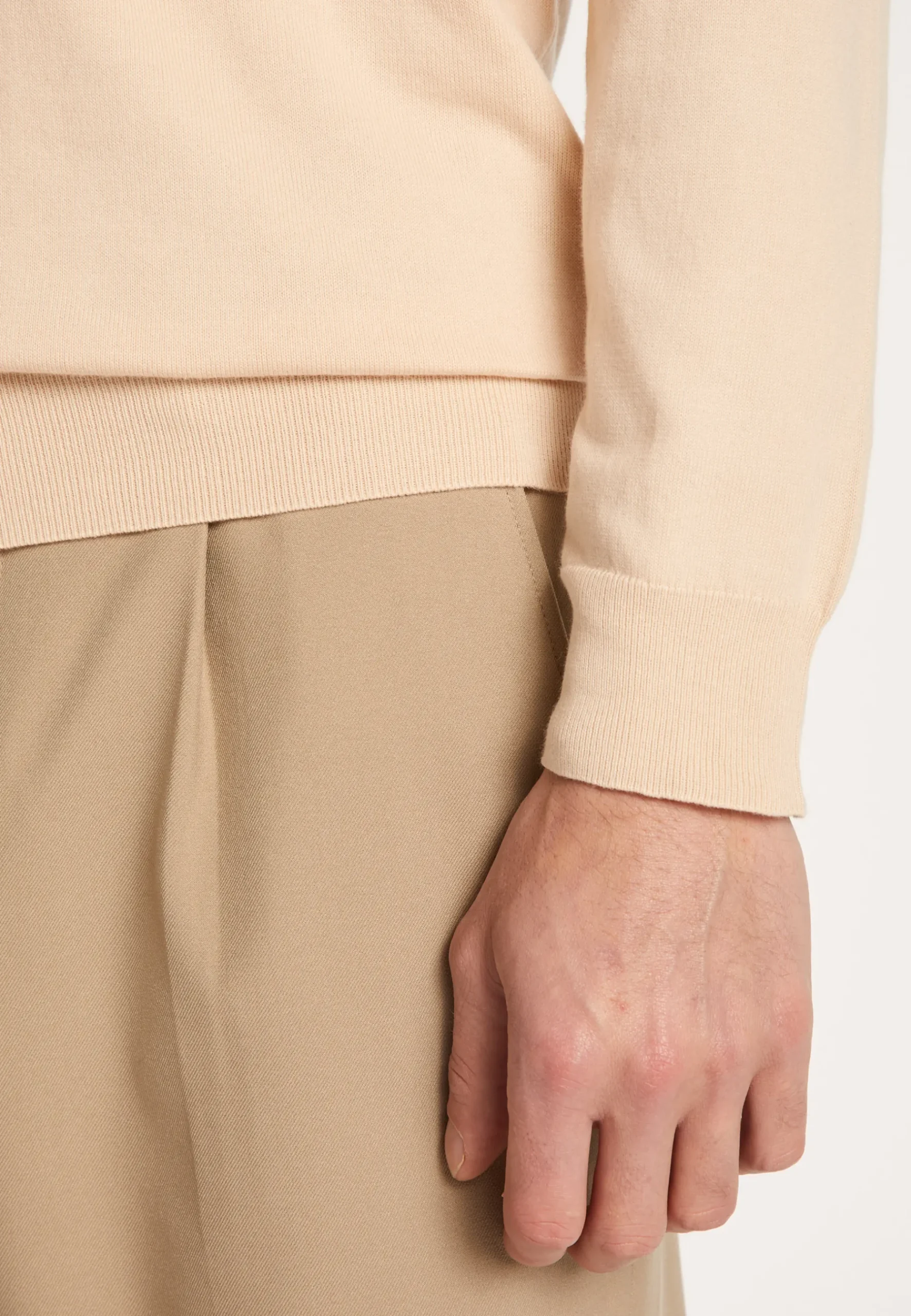 Montagut Pulls-Pull col rond en coton - Balboa 12-Beige clair