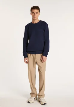 Montagut Pulls-Pull col rond en coton - Lothaire 05-Bleu marine