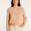 Montagut Pulls-Pull col rond en coton et lin - Nicky 24-Rose clair