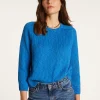 Montagut Pulls-Pull col rond en coton et lin - Nicky 06-Bleu moyen