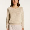 Montagut Pulls-Pull col rond en coton et lin - Nicky 82-Ecru