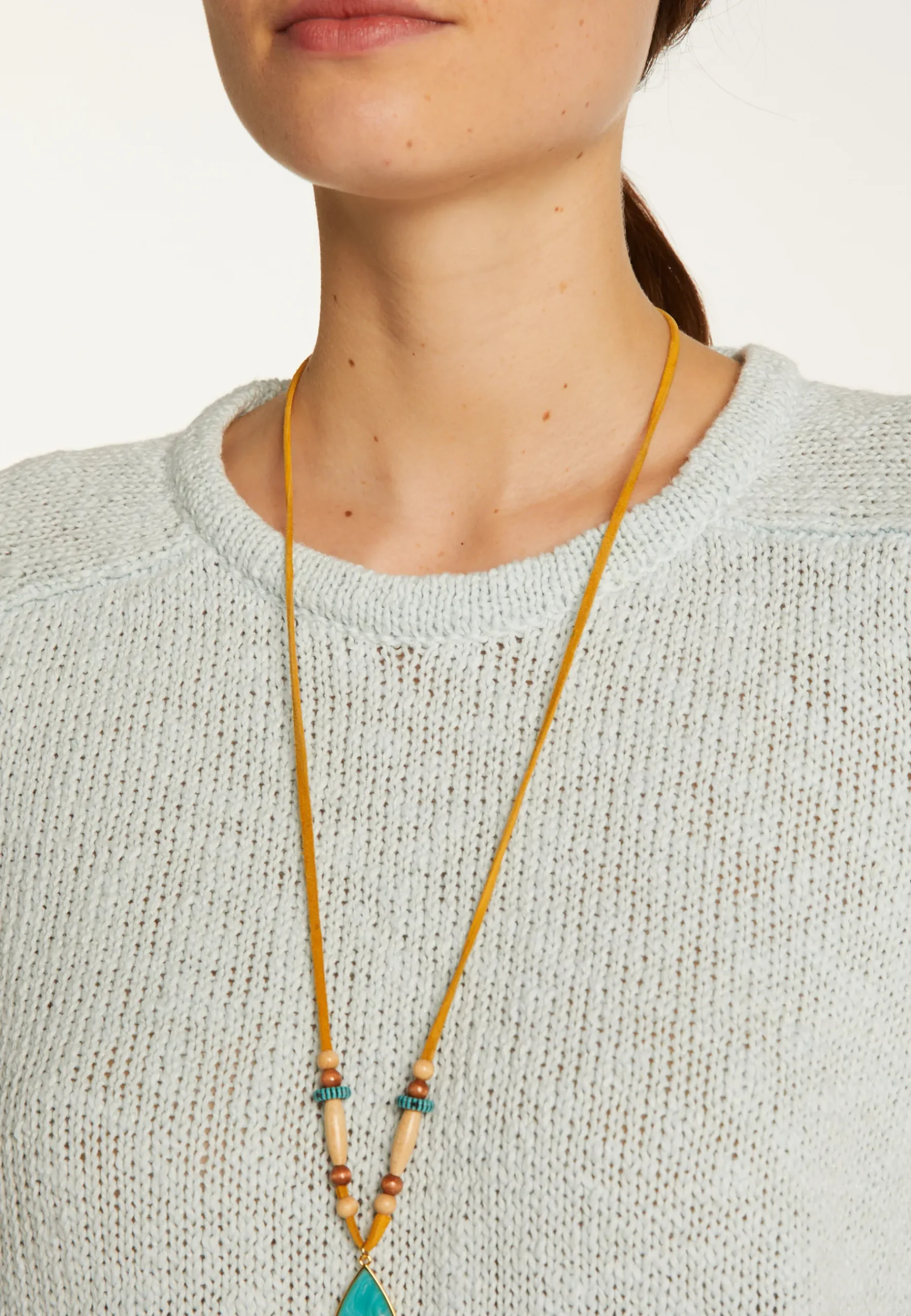 Montagut Pulls-Pull col rond en coton et lin - Nicky 77-Bleu ciel