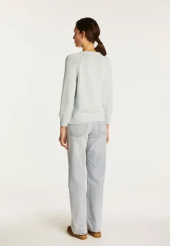 Montagut Pulls-Pull col rond en coton et lin - Nicky 77-Bleu ciel