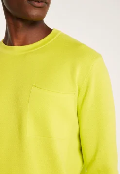Montagut Pulls-Pull col rond en coton et lin flammé - Isaia 90-Vert anis