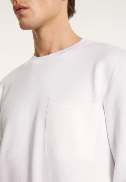 Montagut Pulls-Pull col rond en coton et lin flammé - Isaia 02-Blanc