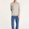 Montagut Pulls-Pull col rond en laine et soie - Barsam 11-Gris clair