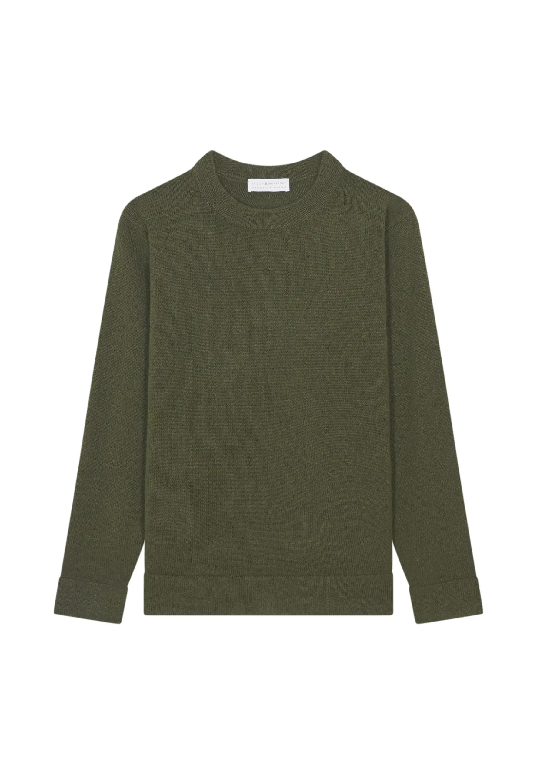 Montagut Pulls-Pull col rond en laine et cachemire - Fado 83-Kaki