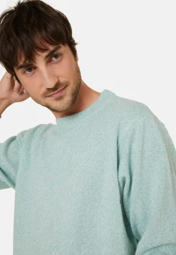 Montagut Pulls-Pull col rond en laine et cachemire - Fado 94-Vert amande