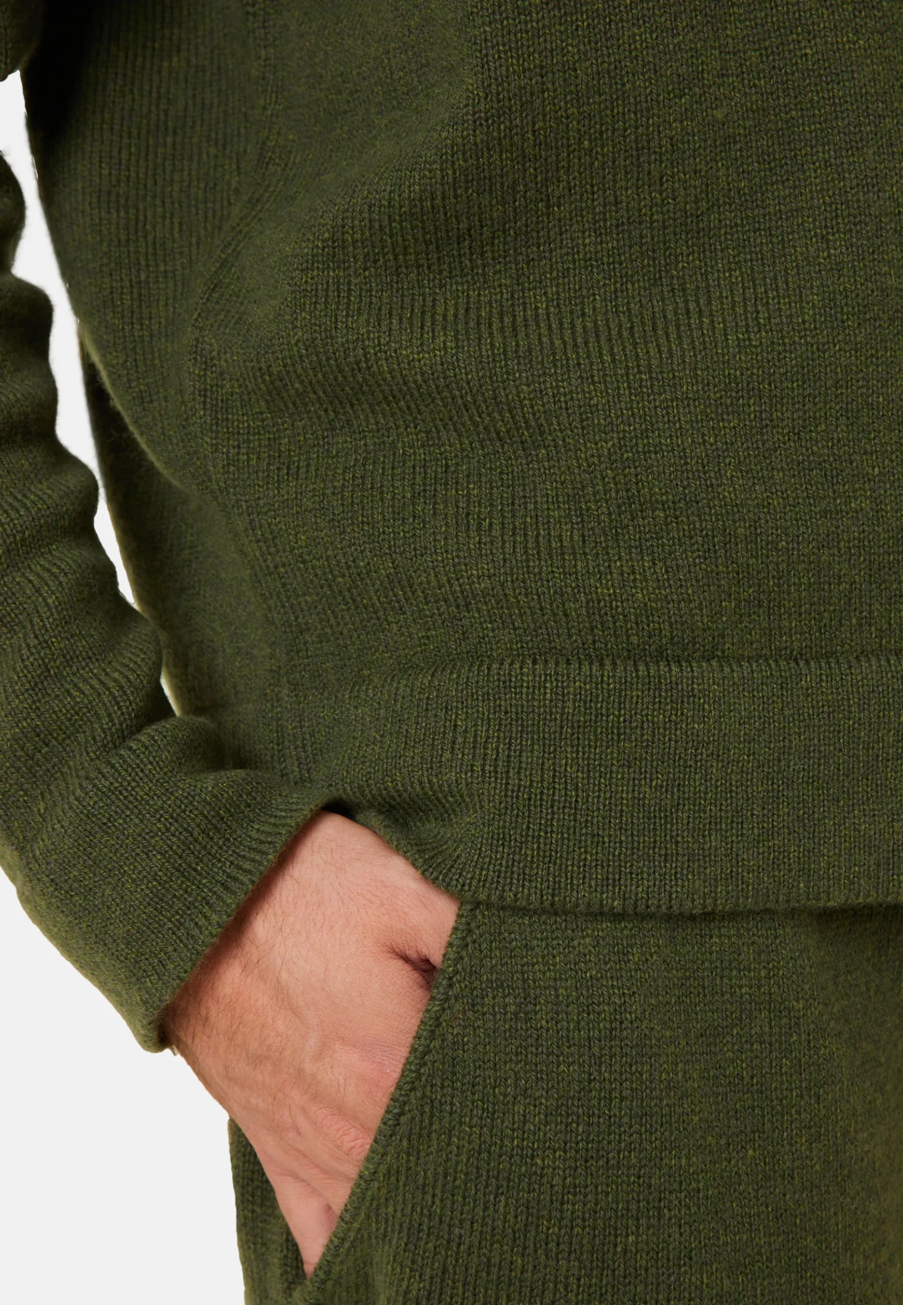 Montagut Pulls-Pull col rond en laine et cachemire - Fado 83-Kaki
