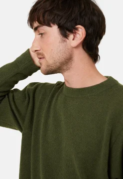 Montagut Pulls-Pull col rond en laine et cachemire - Fado 83-Kaki