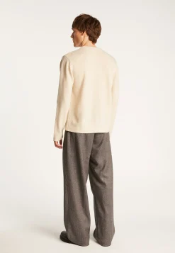 Montagut Pulls-Pull col rond en laine et cachemire - Tylan 82-Ecru