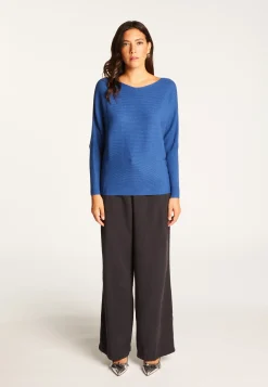Montagut Pulls-Pull col rond en laine mélangée - Ruby 48-Bleu roi