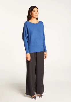 Montagut Pulls-Pull col rond en laine mélangée - Ruby 48-Bleu roi