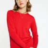 Montagut Les Incontournables-Pull col rond en laine mérinos - Berenice 52-Rouge