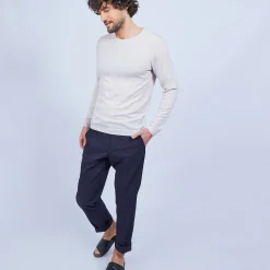 Montagut Pulls-Pull col rond en laine mérinos - Luciano 12-Beige clair