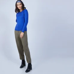 Montagut Les Incontournables-Pull col rond en laine mérinos - Berenice 48-Bleu roi
