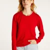 Montagut Les Incontournables-Pull col rond en Laine Mérinos - Balneo 20-Rouge foncé