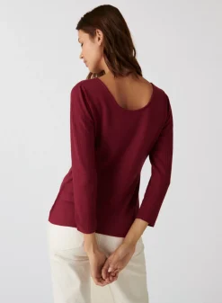 Montagut Pulls-Pull col rond en laine mérinos maille fine - Altesa 17-Violet