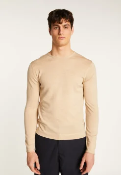 Montagut Pulls-Pull col rond en laine mérinos - Erin 12-Beige clair
