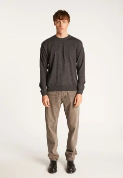 Montagut Pulls-Pull col rond en laine mérinos - Thierry 10-Gris foncé