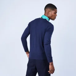 Montagut Pulls-Pull col rond en laine mérinos - Luciano 05-Bleu marine