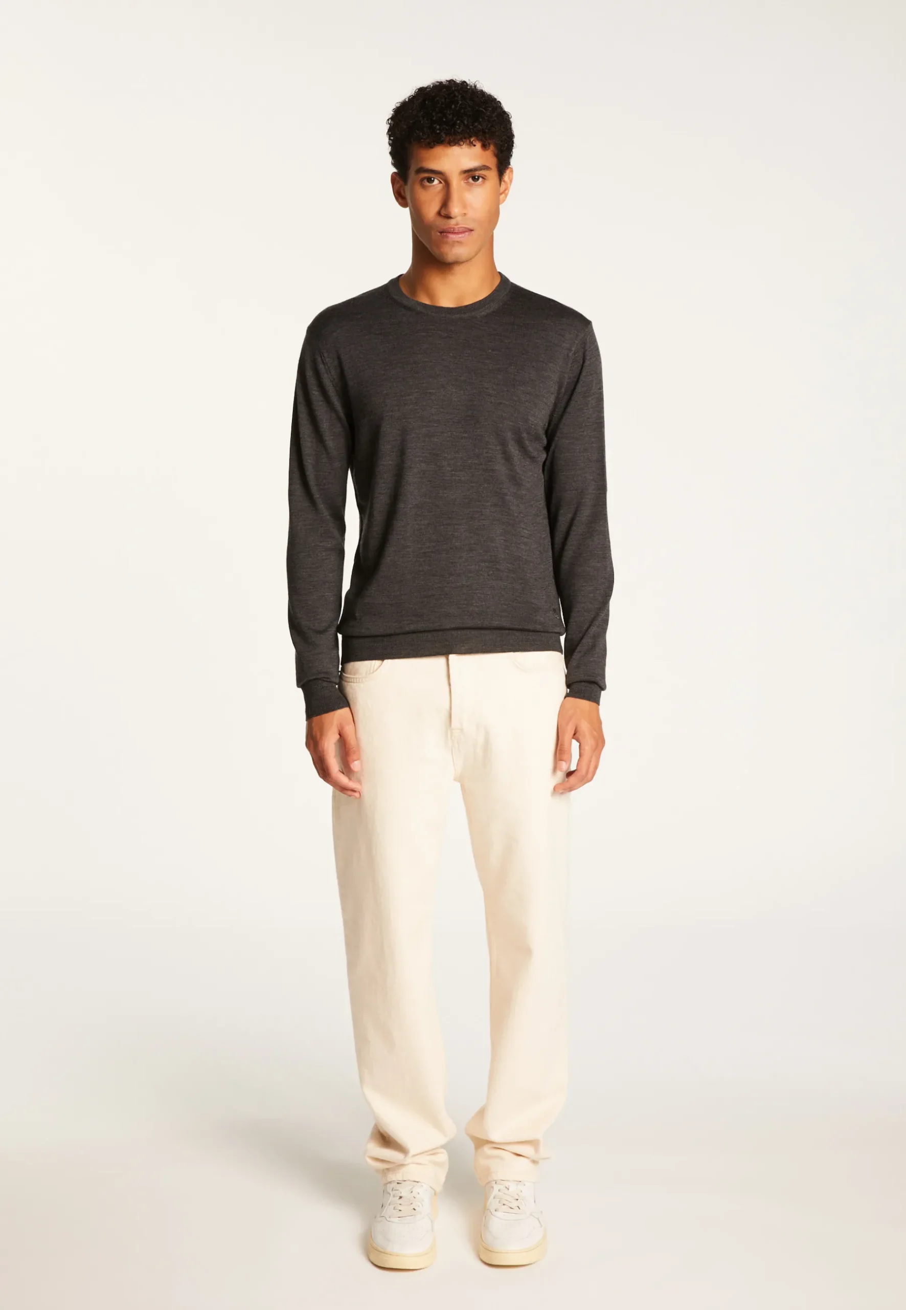 Montagut Pulls-Pull col rond en laine mérinos - Eddie 10-Gris foncé