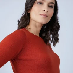 Montagut Les Incontournables-Pull col rond en laine mérinos - Berenice 46-Marron clair