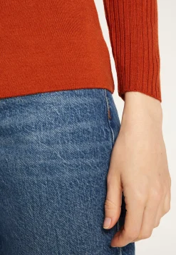 Montagut Pulls-Pull col rond en laine mérinos maille fine - Altesa 92-Rouille