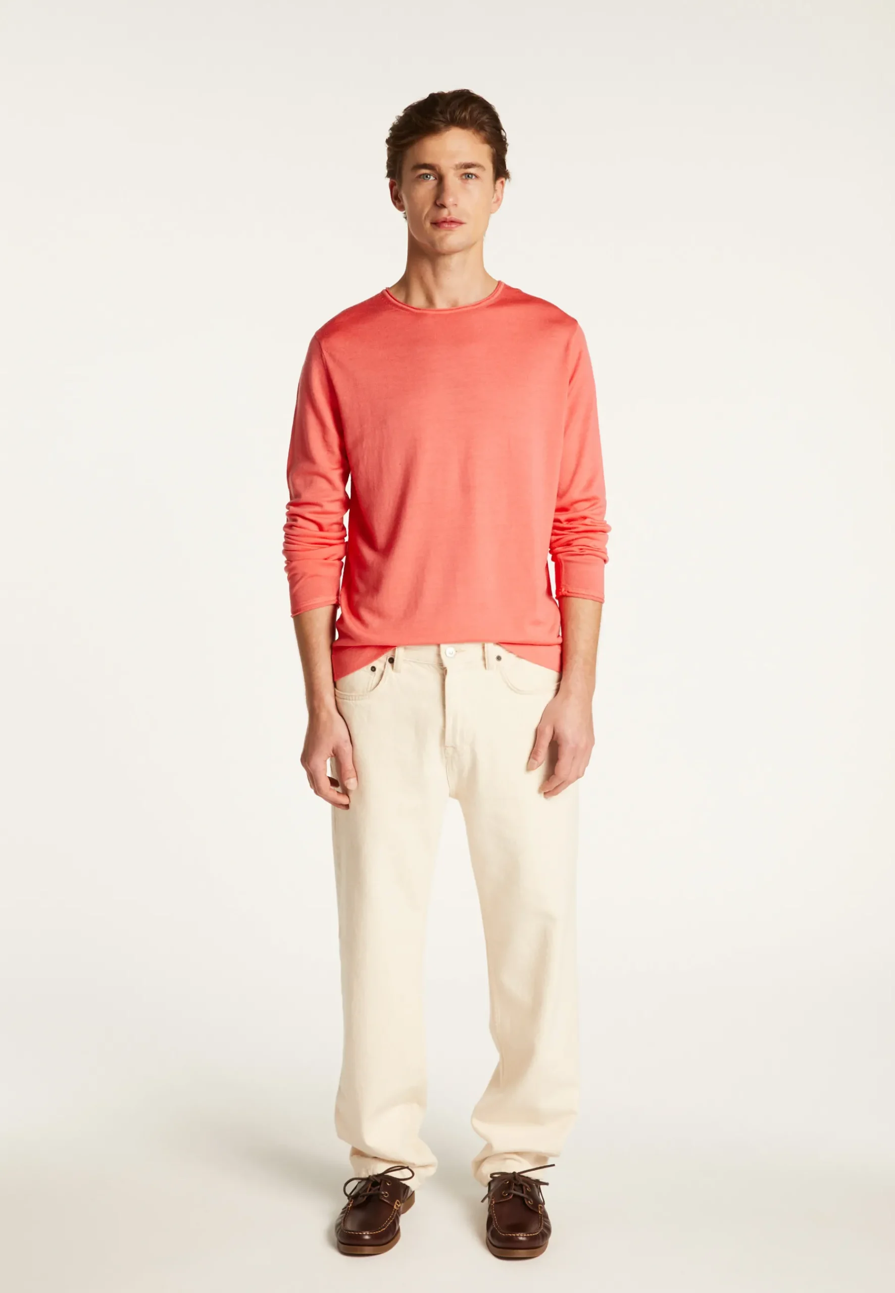 Montagut Pulls-Pull col rond en laine mérinos - Erin 24-Rose clair