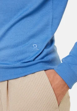 Montagut Pulls-Pull col rond en laine mérinos - Eddie 06-Bleu moyen