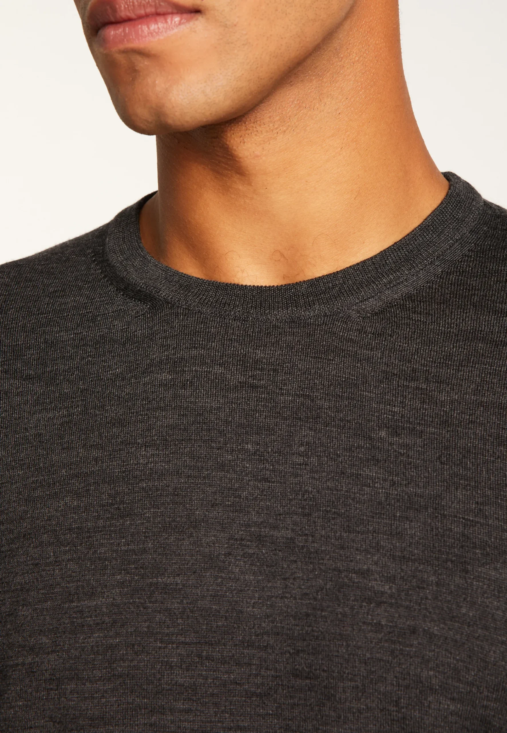 Montagut Pulls-Pull col rond en laine mérinos - Eddie 10-Gris foncé