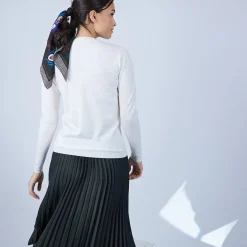 Montagut Les Incontournables-Pull col rond en laine mérinos - Berenice 02-Blanc