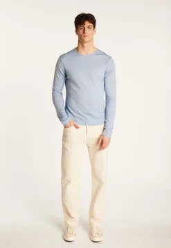 Montagut Pulls-Pull col rond en laine mérinos - Erin 77-Bleu ciel