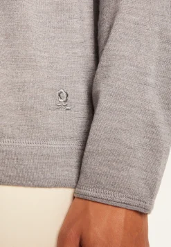 Montagut Pulls-Pull col rond en laine mérinos - Erin 09-Gris moyen