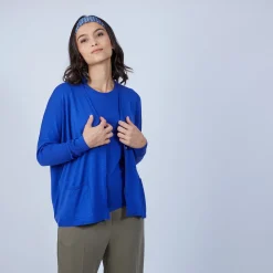 Montagut Les Incontournables-Pull col rond en laine mérinos - Berenice 48-Bleu roi