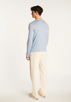 Montagut Pulls-Pull col rond en laine mérinos - Erin 77-Bleu ciel