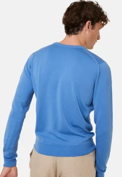 Montagut Pulls-Pull col rond en laine mérinos - Eddie 06-Bleu moyen