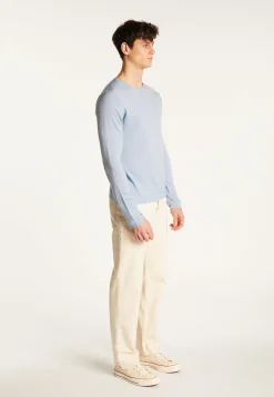 Montagut Pulls-Pull col rond en laine mérinos - Erin 77-Bleu ciel