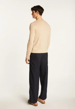 Montagut Pulls-Pull col rond en laine mérinos - Erin 12-Beige clair