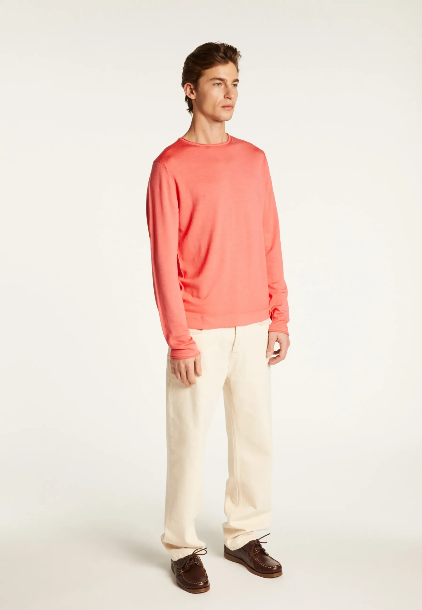 Montagut Pulls-Pull col rond en laine mérinos - Erin 24-Rose clair