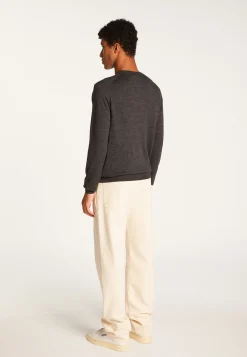 Montagut Pulls-Pull col rond en laine mérinos - Eddie 10-Gris foncé